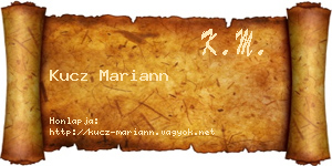 Kucz Mariann névjegykártya